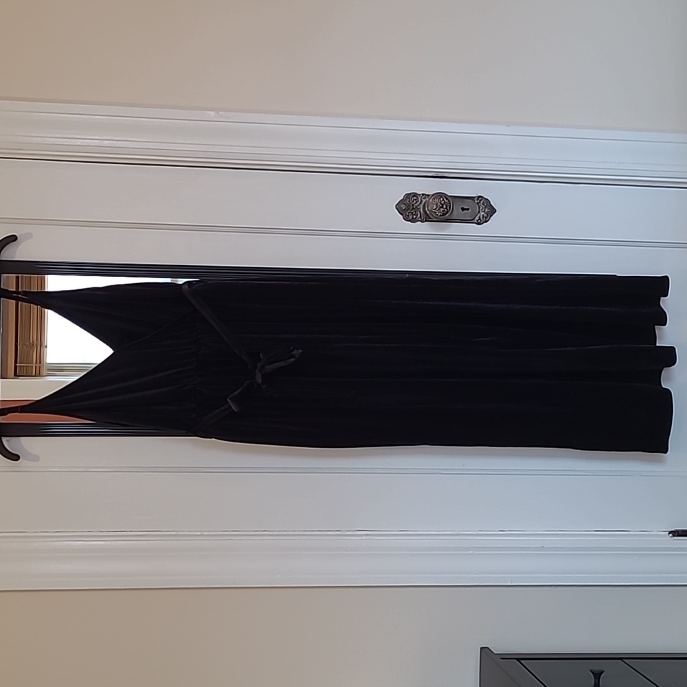 H&M Black Velvet Jumpsuit | Size 10 - Picture 2 of 9